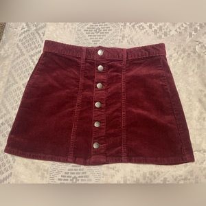 Bongo Corduroy Cranberry Skirt - SMALL